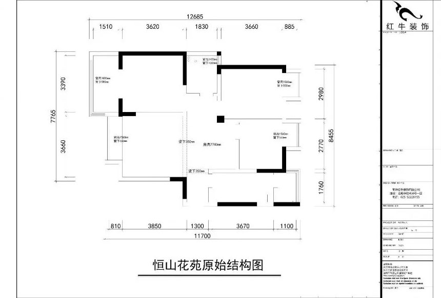 南京恒山花苑106㎡簡歐風(fēng)格--靜享優(yōu)雅生活03恒山花苑原始結(jié)構(gòu)圖