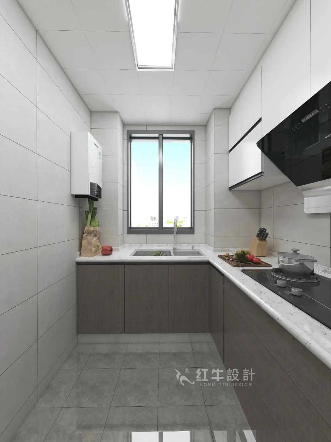 劉萍萍_花崗鴻福城132㎡現(xiàn)代簡(jiǎn)約風(fēng)格_兩套小戶型打通變大宅，中西雙廚房+衣帽間打造品質(zhì)生活！10廚房