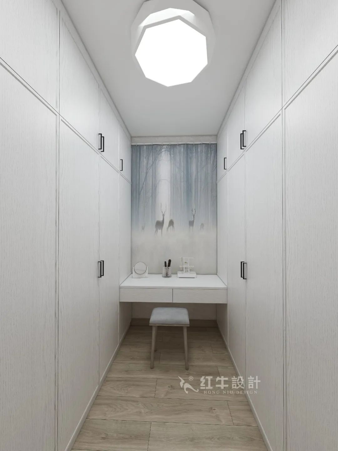 劉萍萍_花崗鴻福城132㎡現(xiàn)代簡(jiǎn)約風(fēng)格_兩套小戶型打通變大宅，中西雙廚房+衣帽間打造品質(zhì)生活！13衣帽間
