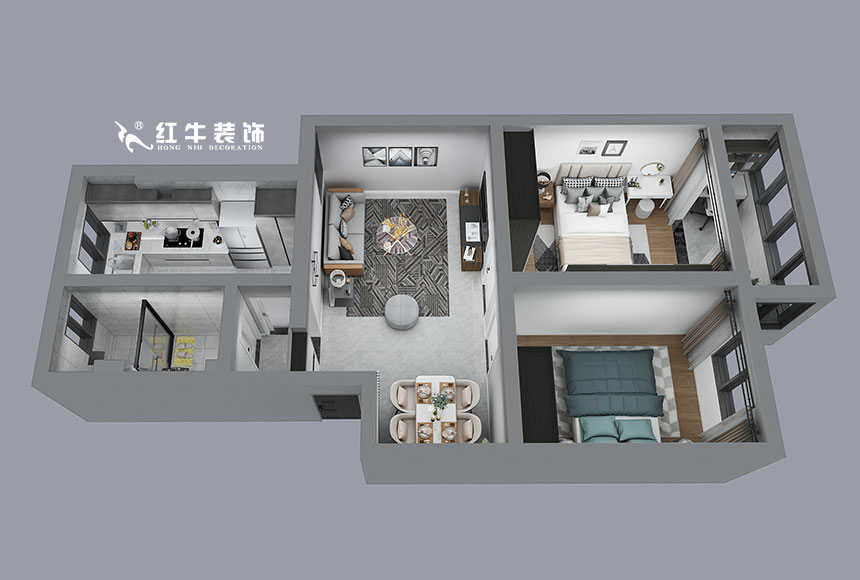 劉小勇_東方城啟明園7-103-75㎡-現(xiàn)代簡(jiǎn)約風(fēng)格_鳥(niǎo)瞰圖
