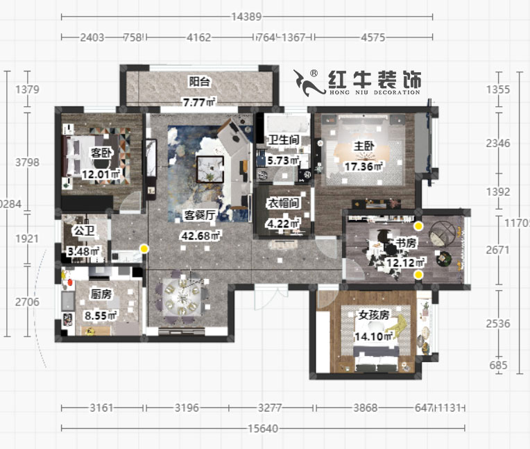 顧娟_新亭蘭苑1-604-148㎡-現(xiàn)代風(fēng)格_4室2廳2衛(wèi)（老房裝修）_定制家￥165000_全包21萬(wàn)00彩平圖