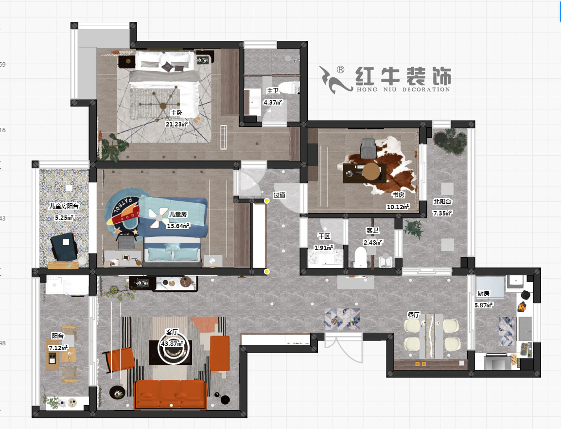 熊浩宇_濱江奧城靜思苑2-2-1202-150㎡-現(xiàn)代簡約風格_3室2廳2衛(wèi)（老房翻新）_定制家￥200000_全包22萬00_03彩平圖