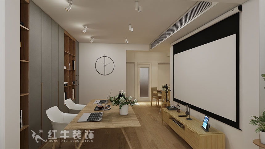 魏利利_津橋華府82㎡現(xiàn)代簡(jiǎn)約｜顛覆傳統(tǒng)客廳，即是休閑書(shū)吧又是影院05客廳