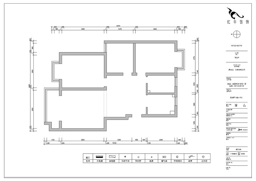 朱明琪_雙和園15-1-702-95㎡-簡(jiǎn)美風(fēng)格_3室2廳1衛(wèi)（老房裝修）_成品家￥128088_全包13萬(wàn)00_01原始結(jié)構(gòu)圖