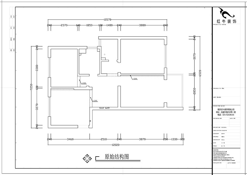 張智猿｜盛和家園南區(qū)6-1-1301-80㎡-現(xiàn)代簡(jiǎn)約風(fēng)格｜3室2廳1衛(wèi)｜老房裝修｜定制家￥106397｜全包11萬｜00_01原始結(jié)構(gòu)圖
