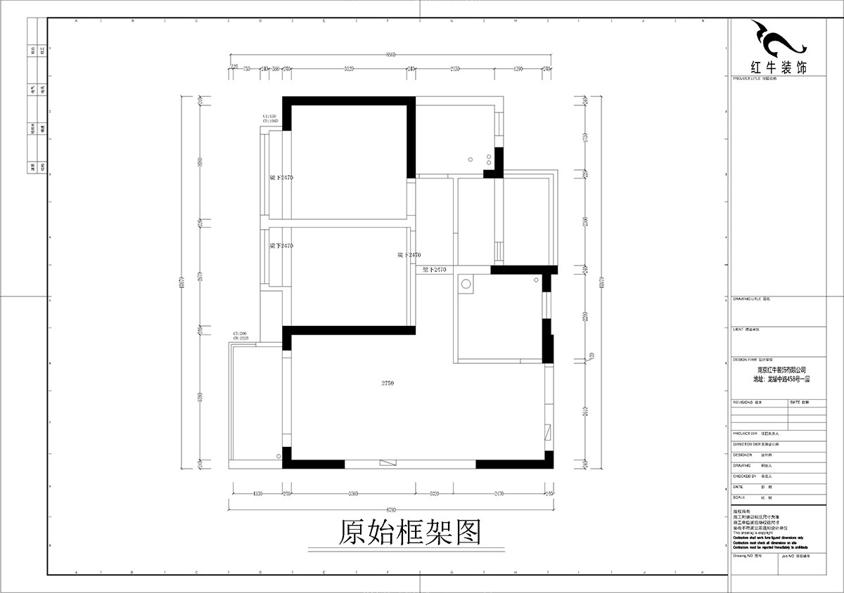 孟憲濤｜華潤幸福里10-2203-88㎡-簡(jiǎn)約風(fēng)格｜3室1廳1衛(wèi)｜新房裝修｜定制家￥118229｜全包12萬｜00_01原始框架圖