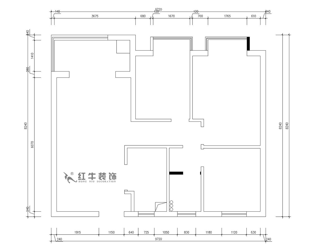 朱明琪｜仙林國(guó)際J-1802-95㎡-現(xiàn)代簡(jiǎn)約風(fēng)格｜3室2廳1衛(wèi)｜新房裝修｜成品家￥131929｜全包13萬｜00_01原始結(jié)構(gòu)圖