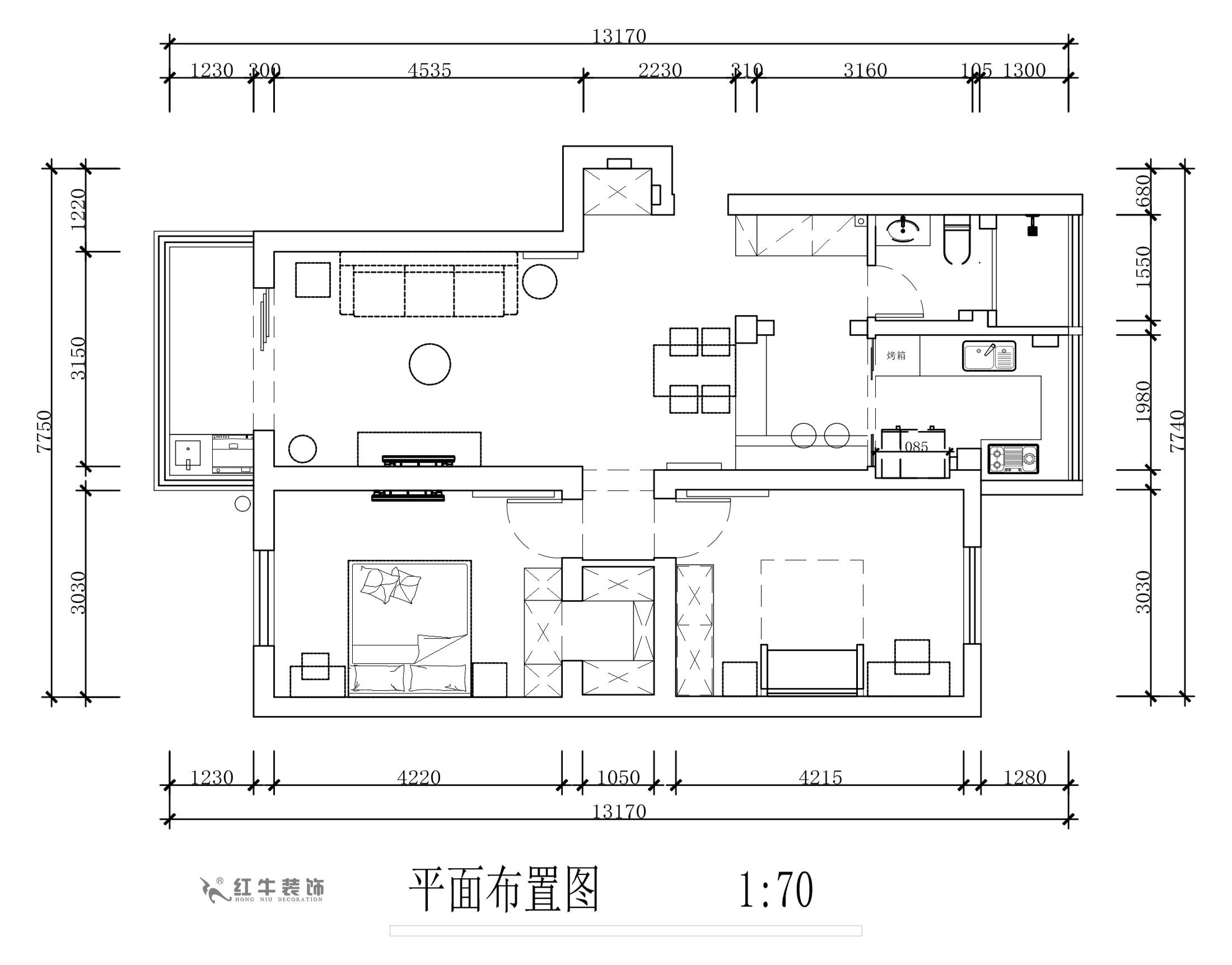 蔣?。旄@43-401-90㎡-現(xiàn)代簡(jiǎn)約風(fēng)格｜2室1廳1衛(wèi)｜舊房裝修｜定制家￥122757｜全包12萬｜00_02平面布置圖