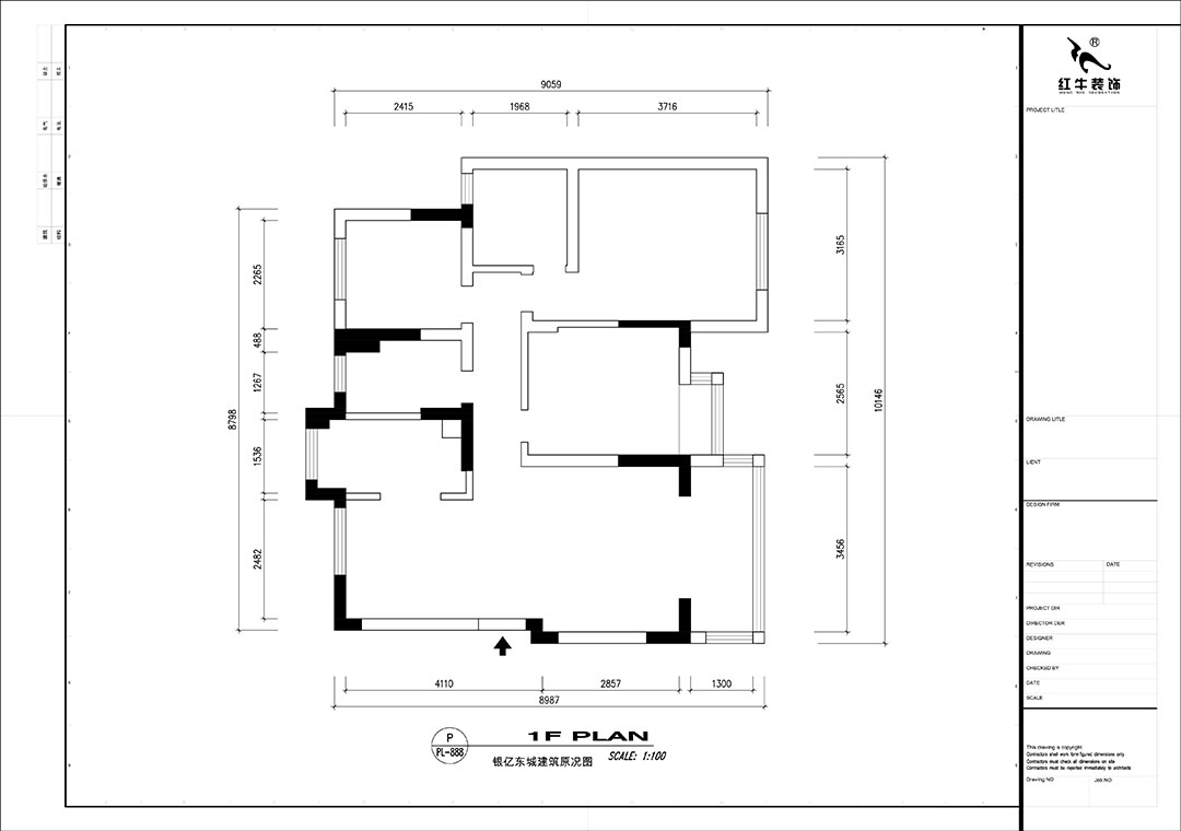 【實景案例】魏明花｜銀億東城-95㎡-極簡主義風格｜3室2廳1衛(wèi)｜老精裝修改造｜定制家｜全包14萬｜00_01銀億東城19街區(qū)建筑原況圖