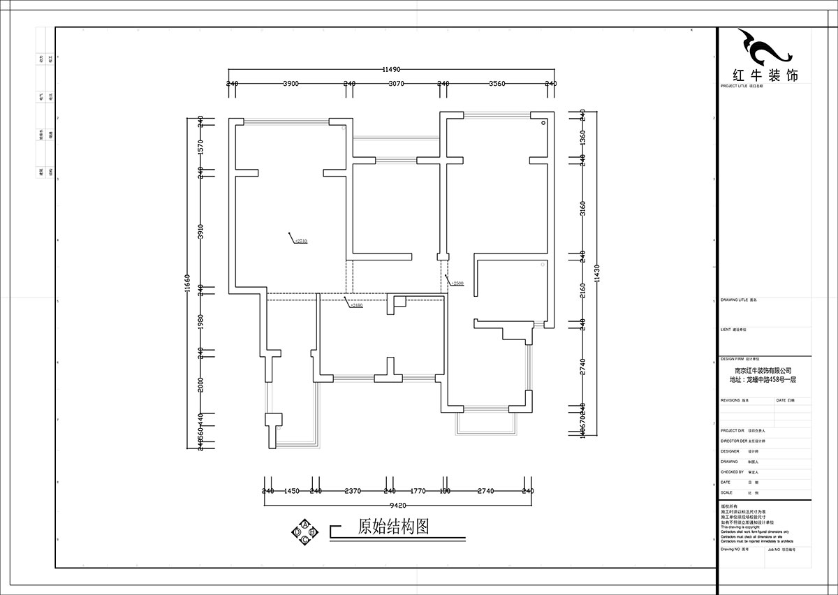 張智猿｜弘陽(yáng)上院19-504-110㎡-現(xiàn)代風(fēng)格｜3室2廳1衛(wèi)｜新房裝修｜定制家￥100902｜全包14萬(wàn)｜00_01原始結(jié)構(gòu)圖
