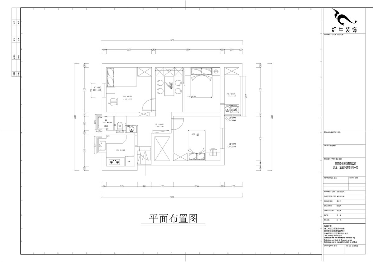 孟憲濤｜峨嵋?guī)X12號(hào)5-403-64㎡-現(xiàn)代簡(jiǎn)約風(fēng)格｜3室1廳1衛(wèi)｜新房裝修｜定制家￥88600｜全包10萬｜00_02平面布置圖