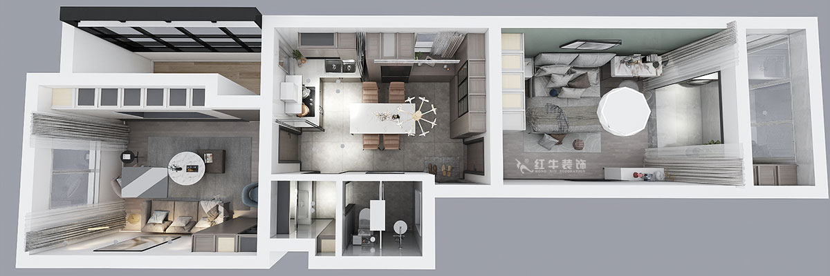 顧娟｜衛(wèi)崗26號3-110-65㎡-現(xiàn)代風(fēng)格｜3室2廳1衛(wèi)｜舊房裝修｜定制家￥86600｜全包12