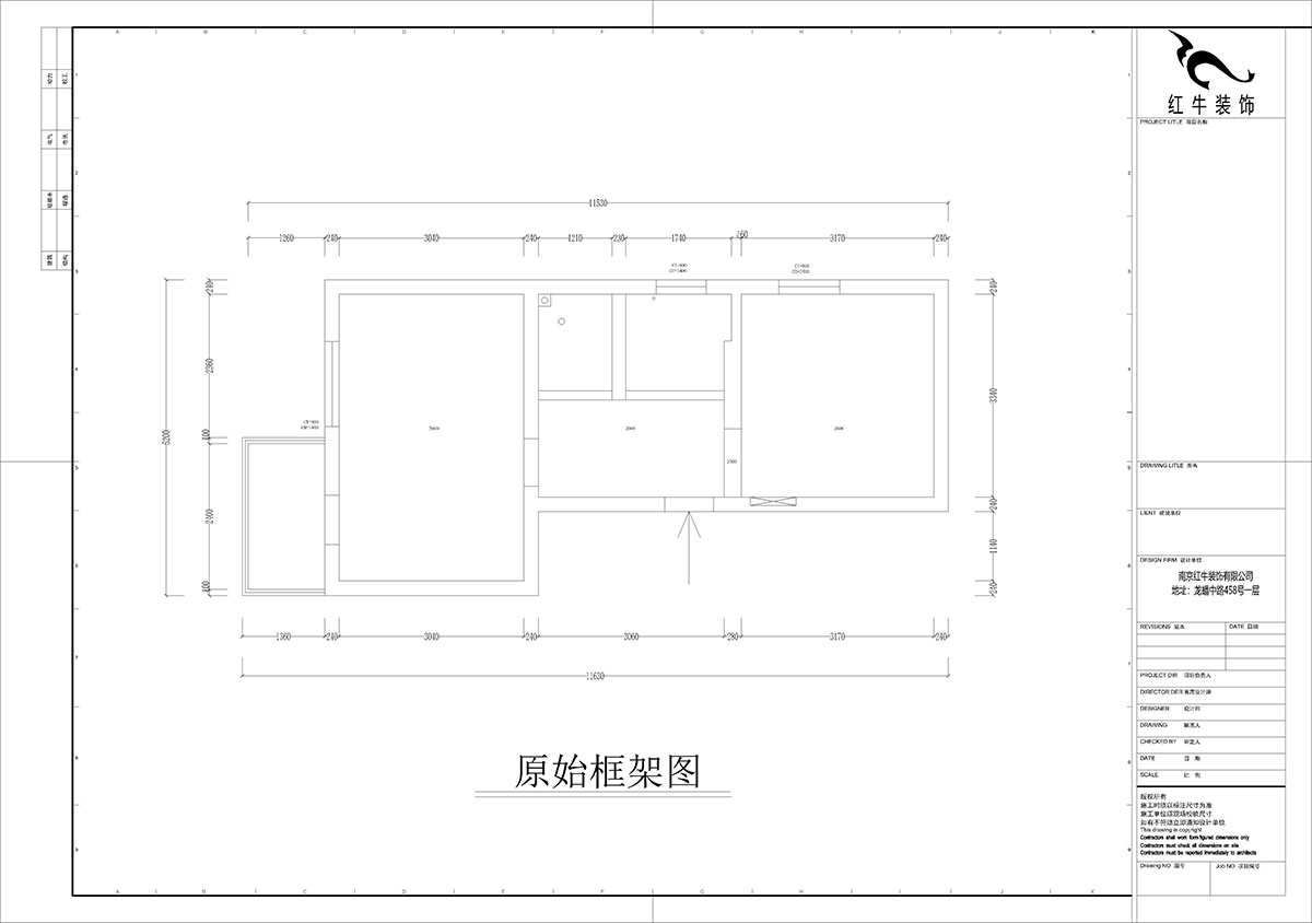 孟憲濤｜大光路菜市口1號2-2-205-50㎡-簡約風(fēng)格｜1室1廳1衛(wèi)｜老房裝修｜定制家｜全包9萬｜00_01原始框架圖