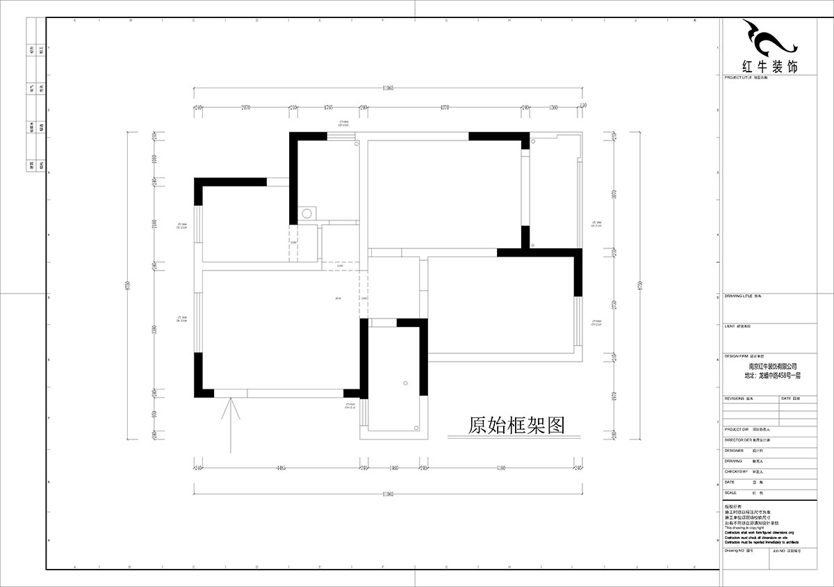 孟憲濤｜花崗幸福城玉蘭園10-201-90㎡-現(xiàn)代簡(jiǎn)約風(fēng)格｜3室1廳1衛(wèi)｜老房裝修｜定制家｜全包13萬｜00_01原始框架圖