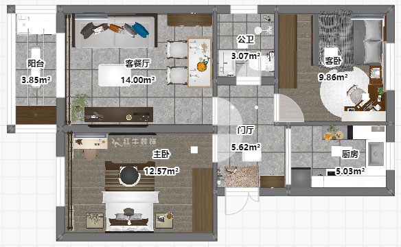 吳波｜馬臺街56號502-401-60㎡-現(xiàn)代風格｜2室2廳1衛(wèi)｜老房裝修｜定制家｜全包9