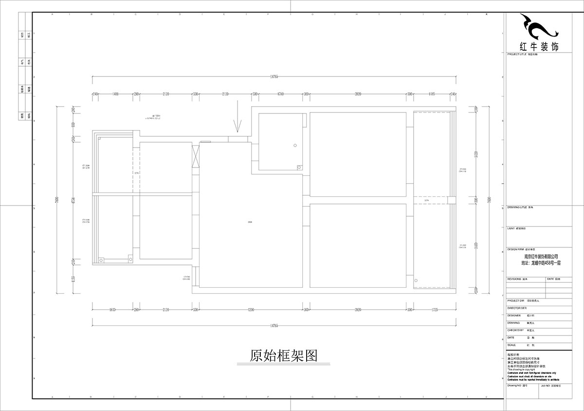 【實景案例】孟憲濤｜估衣廊18號305-100㎡-現代簡約風格｜3室2廳1衛(wèi)｜老房裝修｜定制家｜全包13萬｜00_01原始框架圖