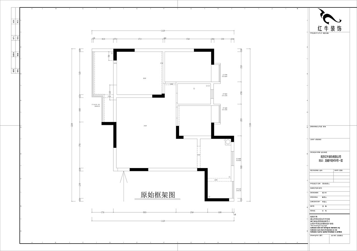 孟憲濤｜橋西苑2-1-1104-108㎡-簡(jiǎn)約風(fēng)格｜3室2廳1衛(wèi)｜老房裝修｜定制家｜全包14萬(wàn)｜00_01原始框架圖