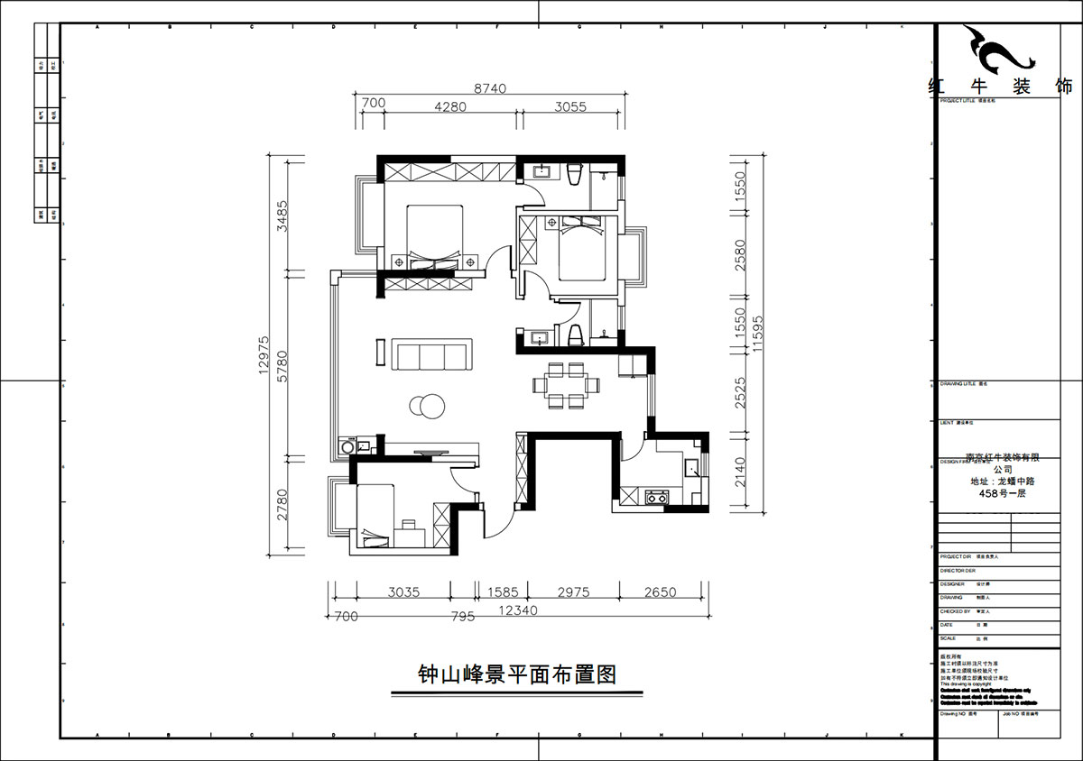 朱彥｜鐘山峰景5-1102-128㎡-現(xiàn)代簡(jiǎn)約風(fēng)格｜3室2廳2衛(wèi)｜精裝修改造｜定制家｜全包14萬(wàn)｜00_02平面布置圖