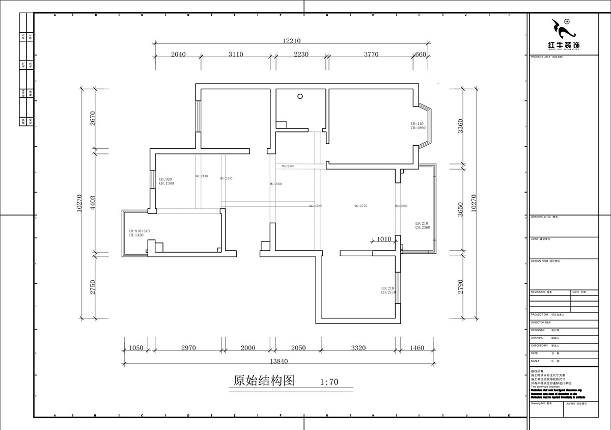 蔣?。汩坷?-3-1101-260㎡-現(xiàn)代簡約風(fēng)格｜4室3廳2衛(wèi)｜老房裝修｜定制家｜全包29萬｜00_01一層原始結(jié)構(gòu)圖