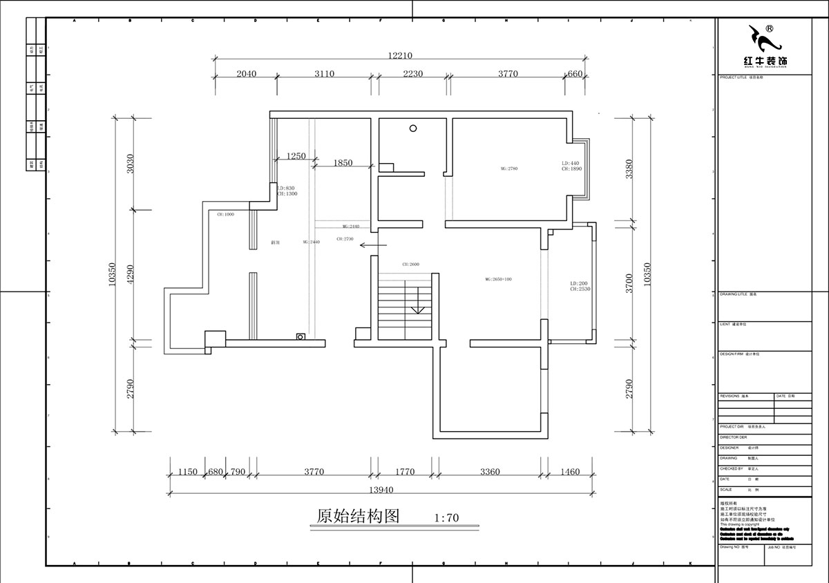 蔣?。汩坷?-3-1101-260㎡-現(xiàn)代簡約風(fēng)格｜4室3廳2衛(wèi)｜老房裝修｜定制家｜全包29萬｜00_02二層原始結(jié)構(gòu)圖