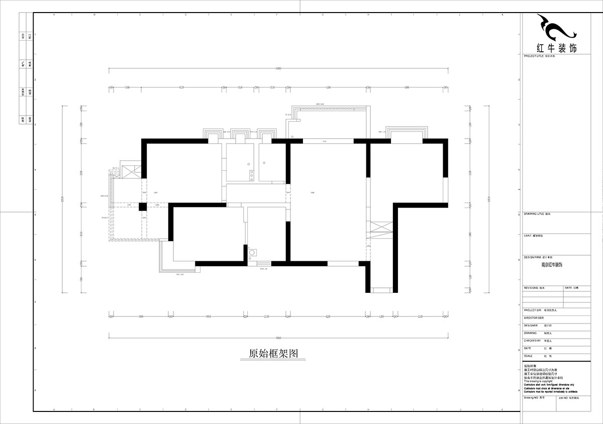 孟憲濤｜龍園北路80號1-2706-130㎡-現(xiàn)代簡約風格｜4室2廳2衛(wèi)｜老房裝修｜定制家｜全包16萬｜00_01原始框架圖