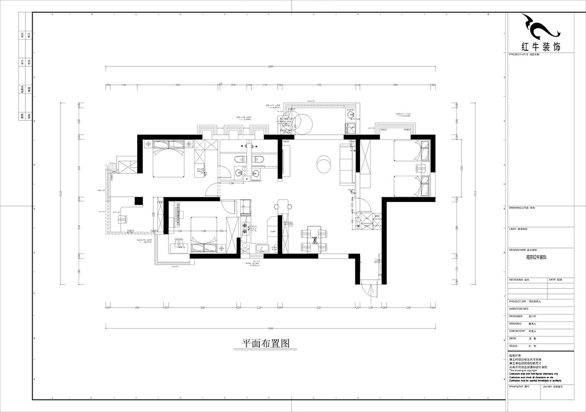 孟憲濤｜龍園北路80號1-2706-130㎡-現(xiàn)代簡約風格｜4室2廳2衛(wèi)｜老房裝修｜定制家｜全包16萬｜00_02平面布置圖