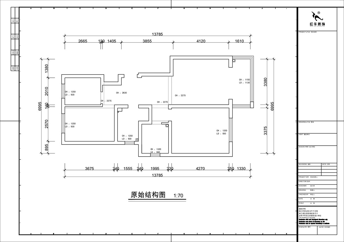 蔣?。自蒲啪?1-202-88㎡-現(xiàn)代簡約風格｜3室2廳1衛(wèi)｜新房裝修｜定制家｜全包11萬｜00_01原始結(jié)構(gòu)圖