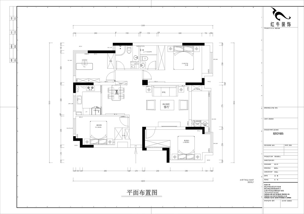 孟憲濤｜融創(chuàng)臻園15-1005-120㎡-簡(jiǎn)約風(fēng)格｜4室2廳2衛(wèi)｜新房裝修｜定制家｜全包16萬(wàn)｜00_01原始結(jié)構(gòu)圖